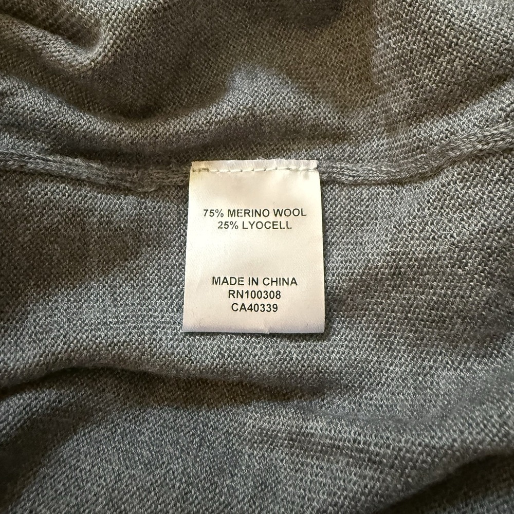 Peter Millar Sweater Mens XL Gray Merino Wool Quarter Zip Mock Neck Pullover - Picture 8 of 8